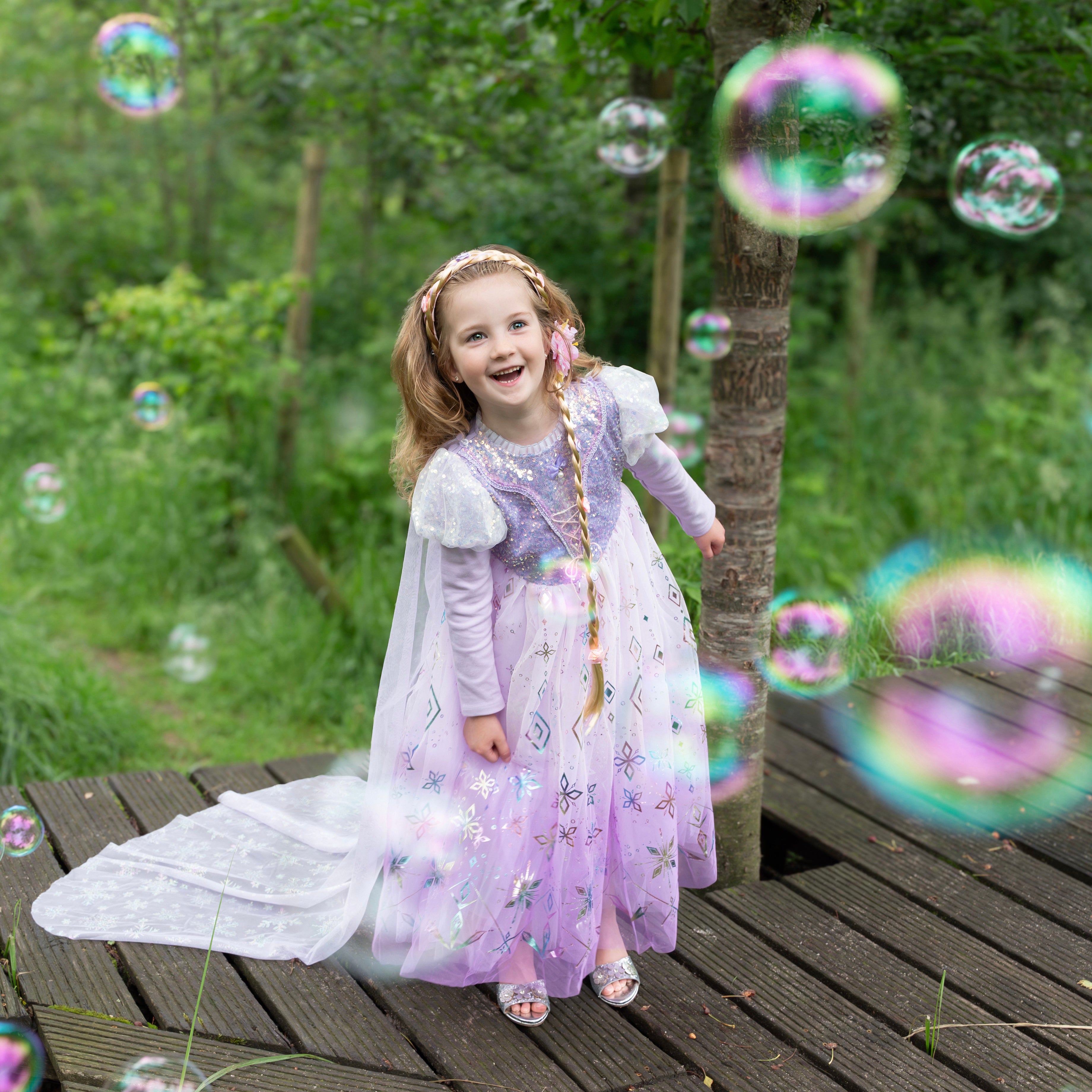 Deluxe Rapunzel prinsessenjurk met sleep